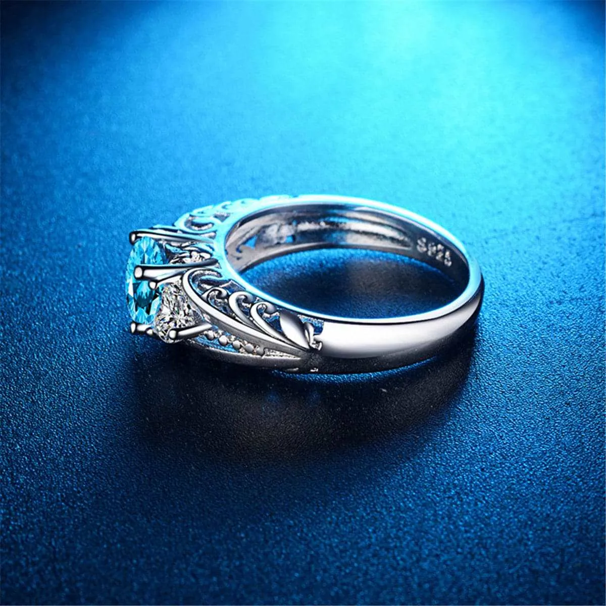 Blue Crystal & Cubic Zirconia Filigree Ring sold by Zulily product image thumbnail 5
