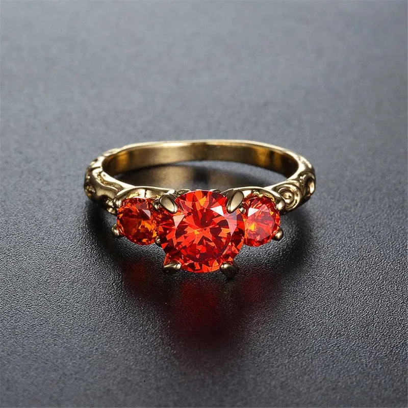 Red Crystal & Goldtone Ring made by Zulily