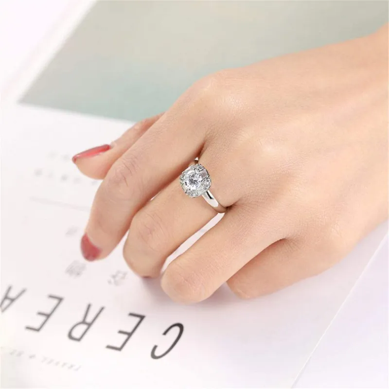 Crystal & Cubic Zirconia Halo Ring made by Zulily