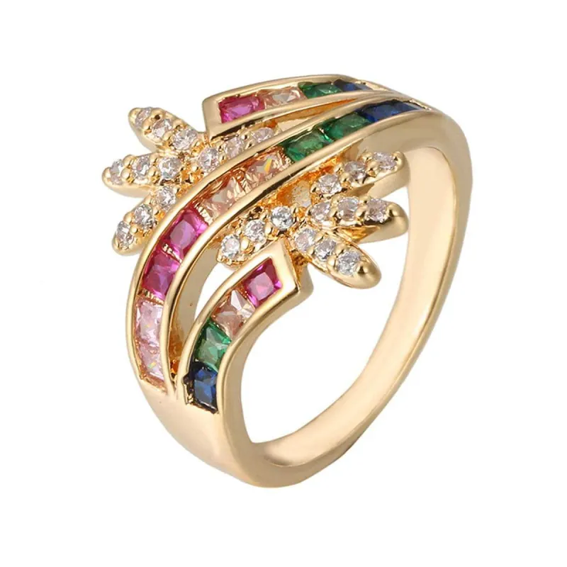 Rainbow Crystal & Cubic Zirconia Crown Ring made by Zulily