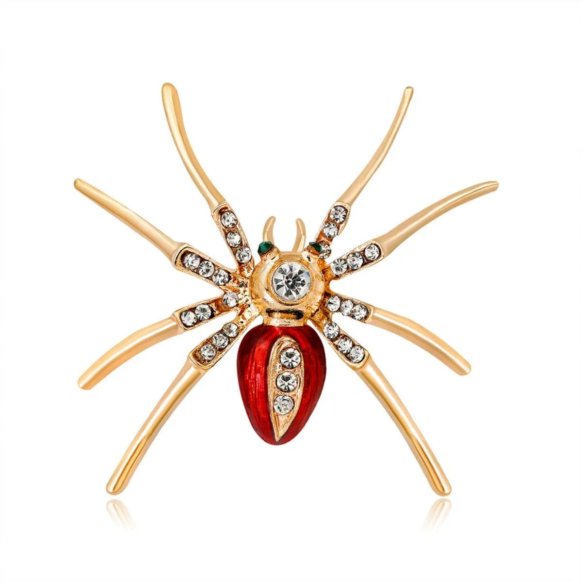 Cubic Zirconia & Enamel Goldtone Spider Brooch sold by Zulily