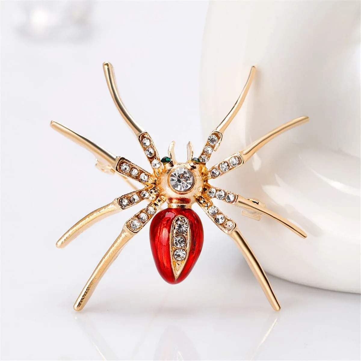 Cubic Zirconia & Enamel Goldtone Spider Brooch sold by Zulily product image thumbnail 2