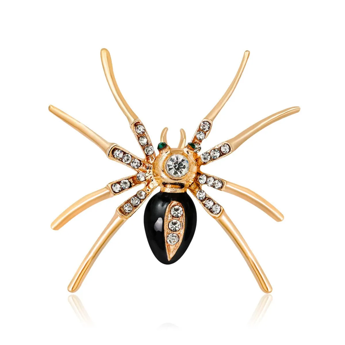 Cubic Zirconia & Black Enamel Goldtone Spider Brooch sold by Zulily product image thumbnail 2