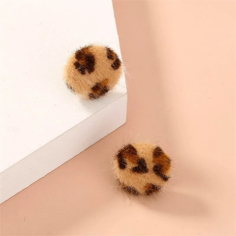 Gabardine & Silvertone Leopard Print Stud Earring made by Zulily