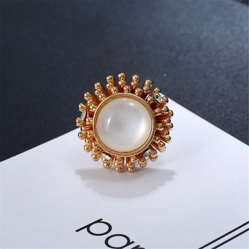 Resin & Cubic Zirconia Goldtone Flower Ring made by Zulily