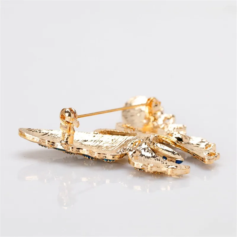 Jewel-tone & Goldtone Butterfly Brooch made by Zulily