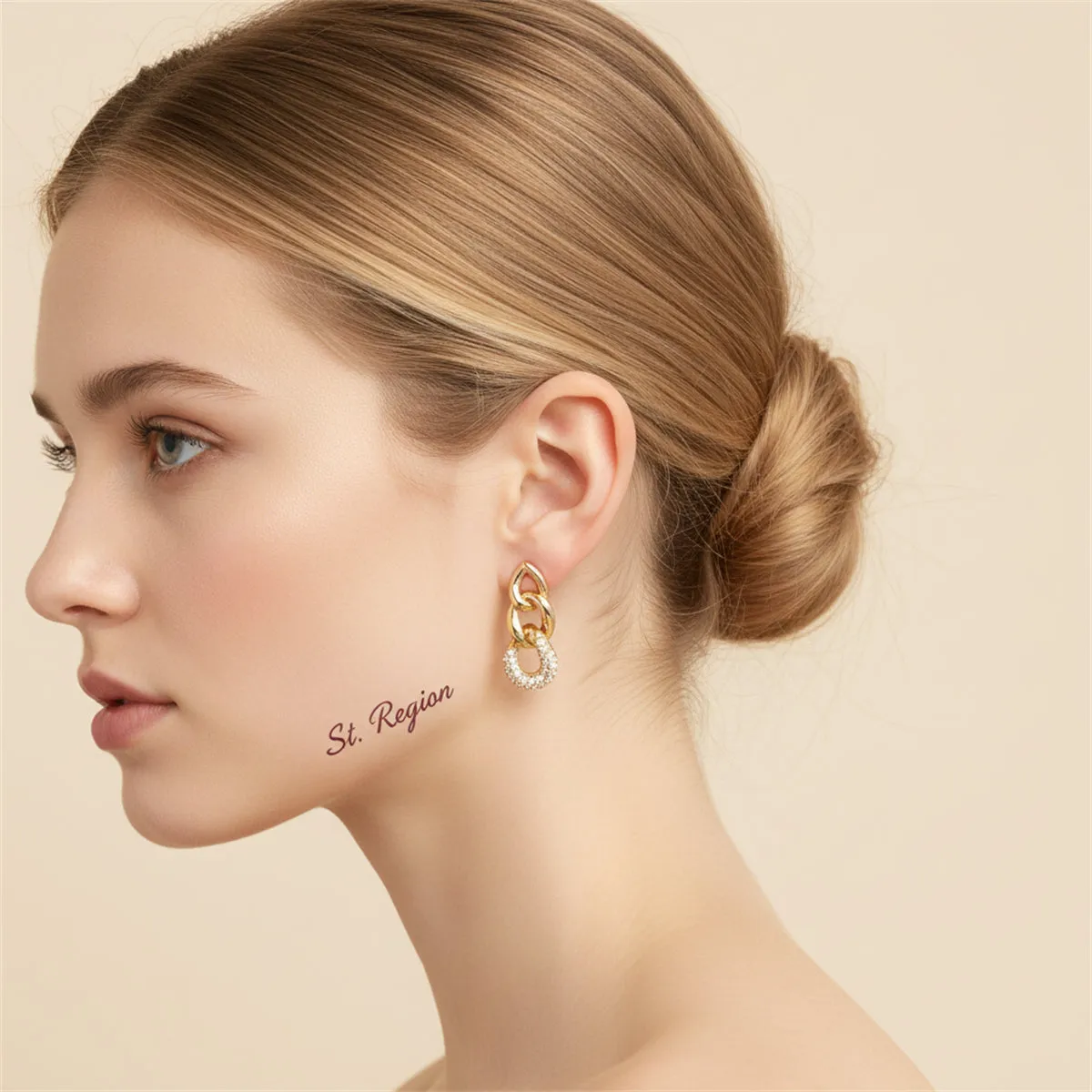 Goldtone & Clear Cubic Zirconia Link Drop Earrings sold by Zulily product image thumbnail 5