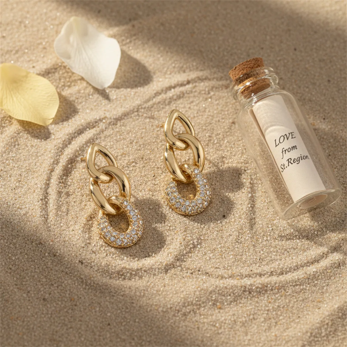 Goldtone & Clear Cubic Zirconia Link Drop Earrings sold by Zulily product image thumbnail 4