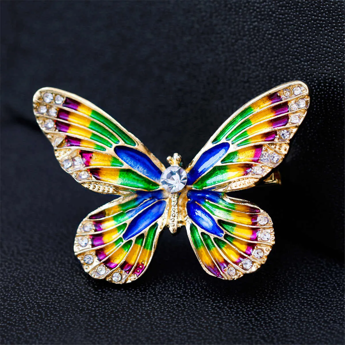 Multicolor Cubic Zirconia Butterfly Brooch sold by Zulily