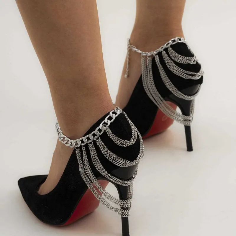 Silvertone Figaro Layered Tassel Anklet made by Zulily