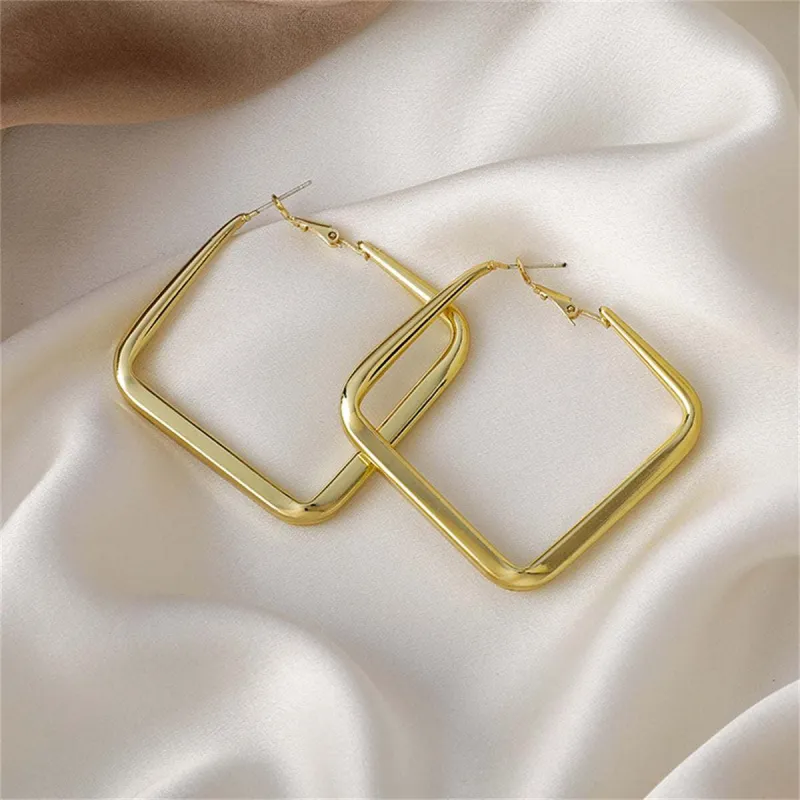 Goldtone Open Square Hoop Earrings made by Zulily