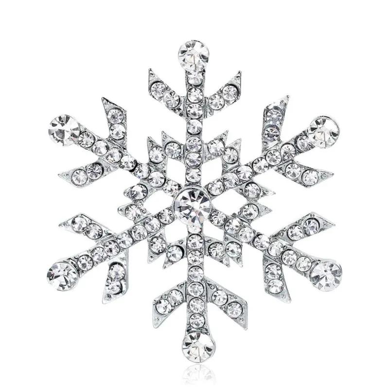 Cubic Zirconia & Silvertone Snowflake Brooch made by Zulily
