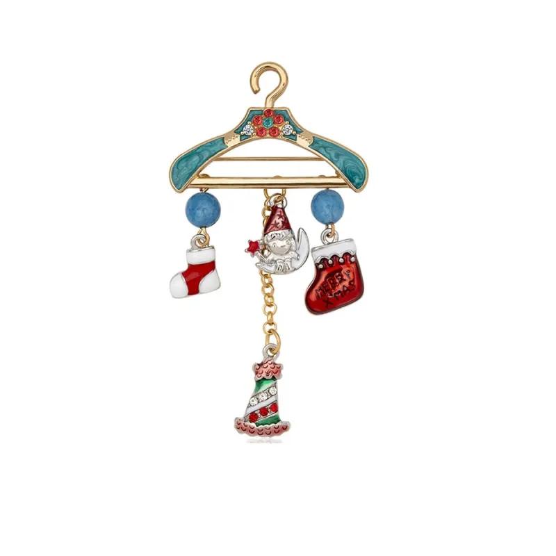 Colored Enamel & Enamel Two Tone Christmas Charm Hanger Brooch made by Zulily