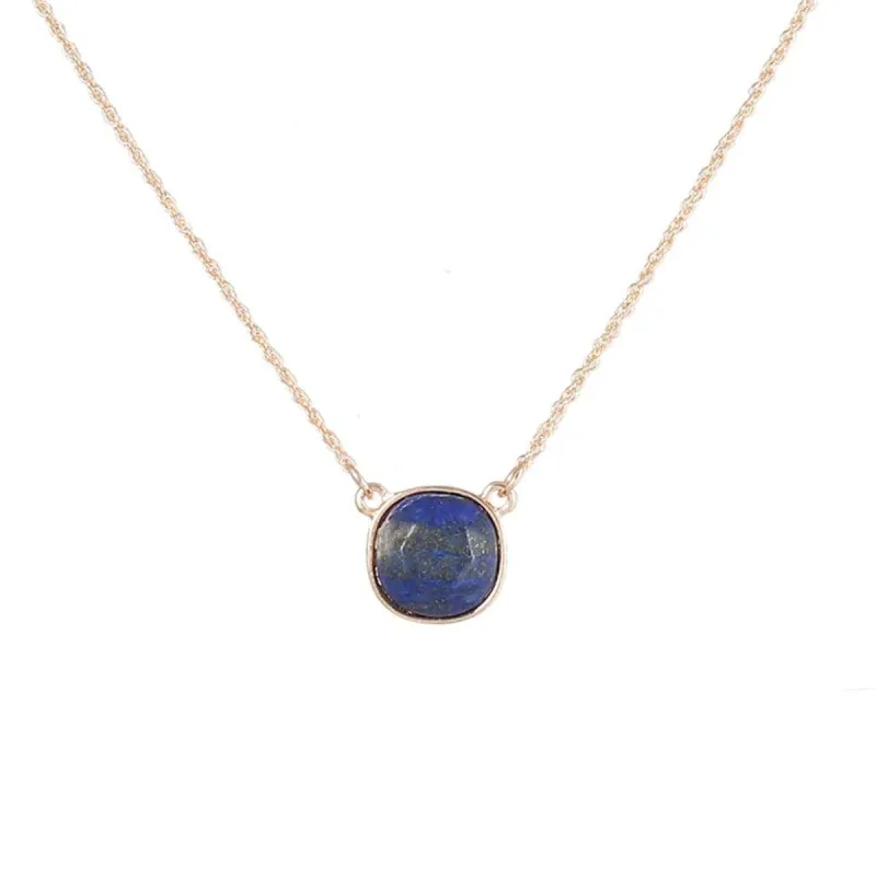 Blue Lapis & Goldtone Pendant Necklace made by Zulily