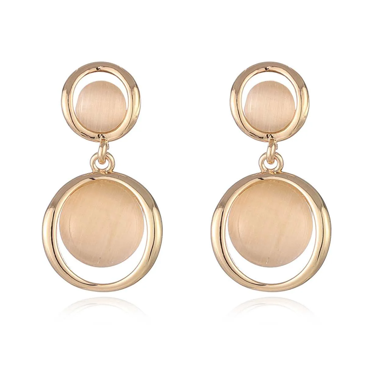 Cat's Eye & Goldtone Round Drop Earrings sold by Zulily product image thumbnail 3