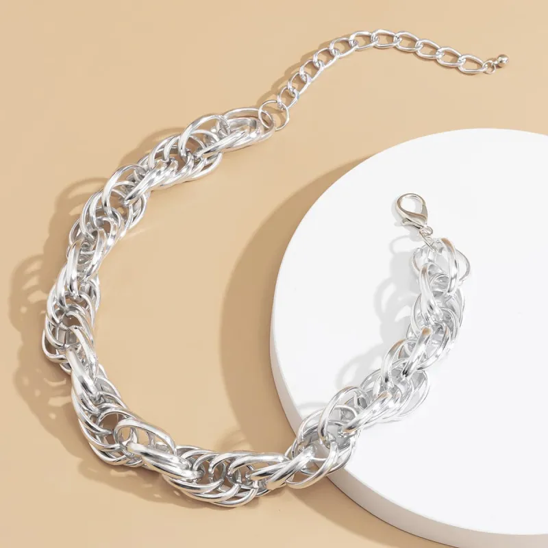 Silvertone Intertwined Choker Necklace made by Zulily
