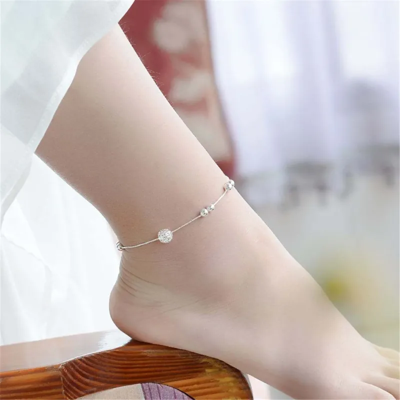 Silvertone Ball & Bead Anklet made by Zulily