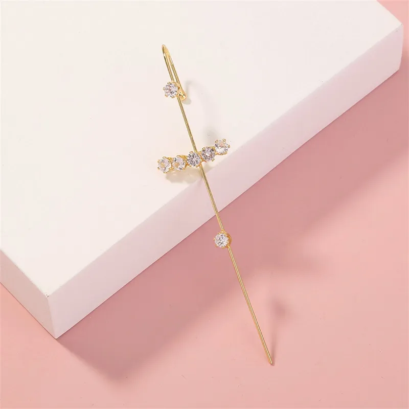 Cubic Zirconia & Goldtone Drop Earring made by Zulily