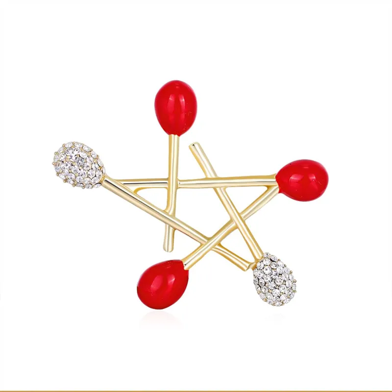 Cubic Zirconia & Goldtone Star Brooch made by Zulily
