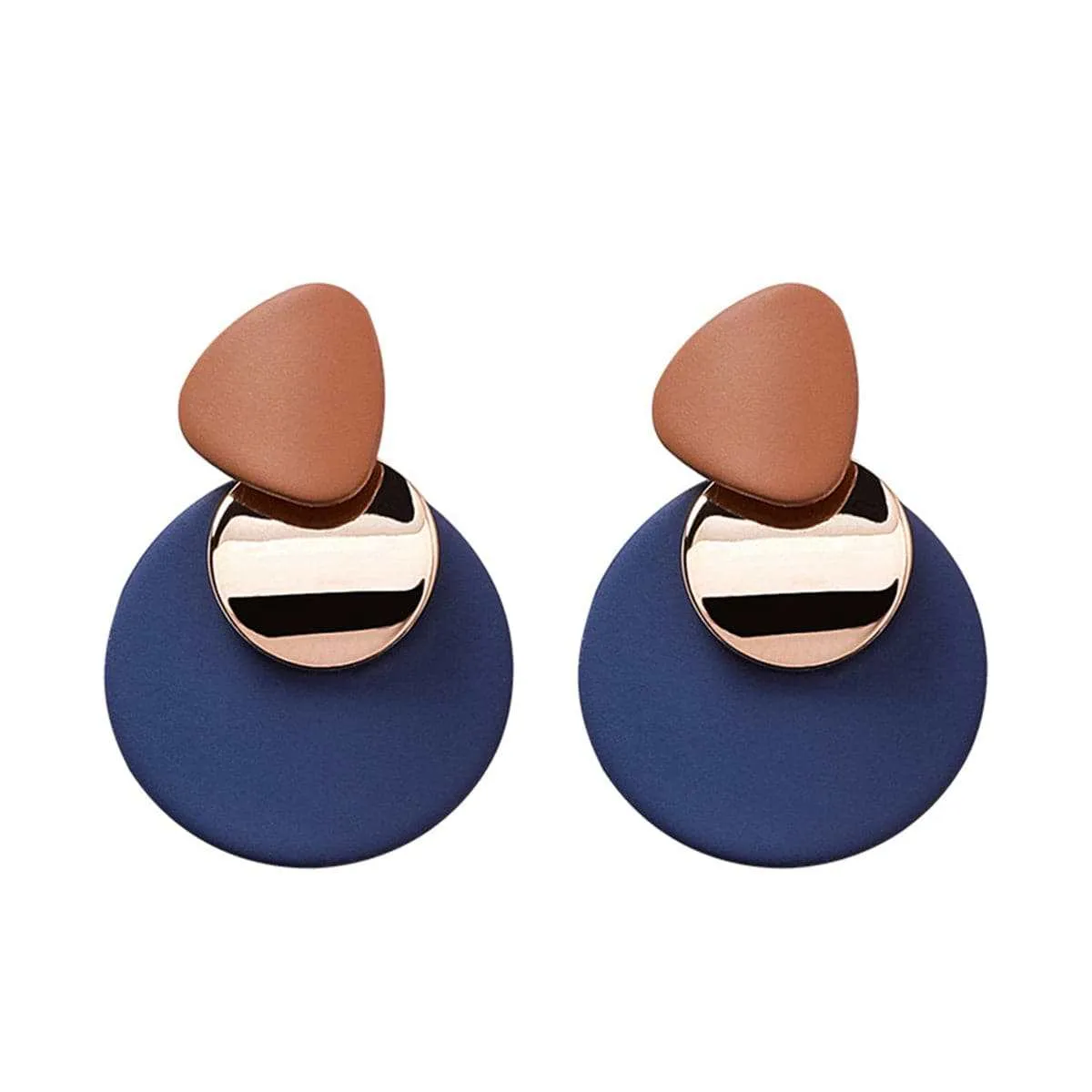 Blue Enamel & Goldtone Round Layered Drop Earrings sold by Zulily product image thumbnail 3