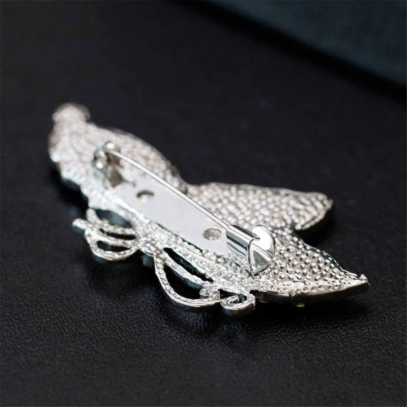 White Cubic Zirconia & Abalone Shell Butterfly Brooch made by Zulily