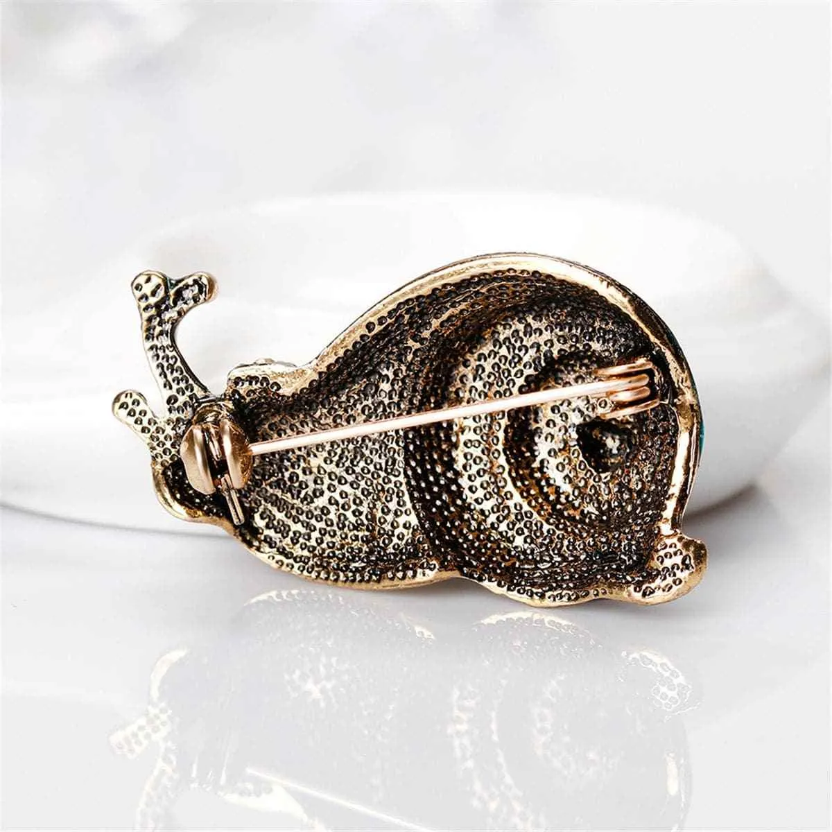 Cubic Zirconia & Goldtone Snail Brooch sold by Zulily product image thumbnail 2