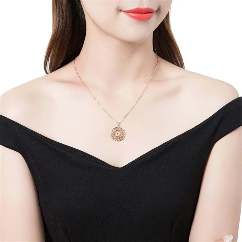 Cubic Zirconia & Goldtone Lotus Pendant Necklace made by Zulily