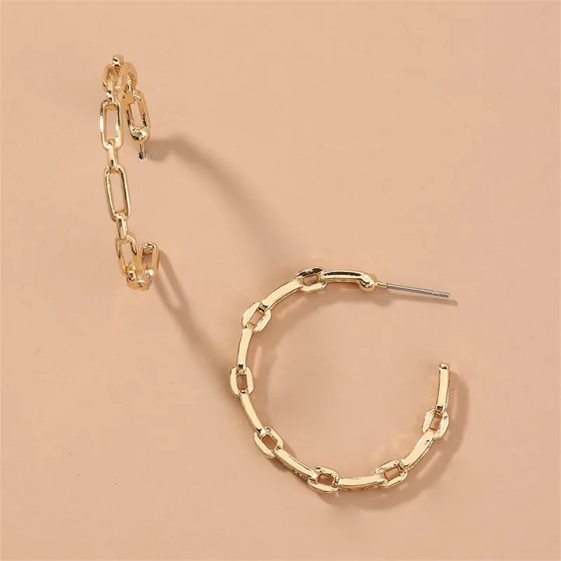 Goldtone Chain Hoop Earrings made by Zulily