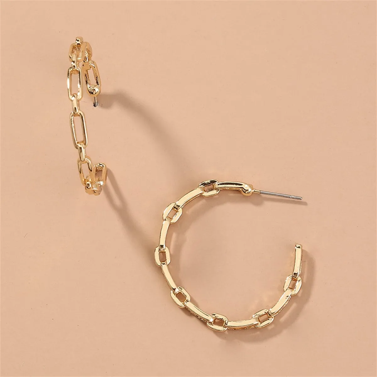 Goldtone Chain Hoop Earrings sold by Zulily
