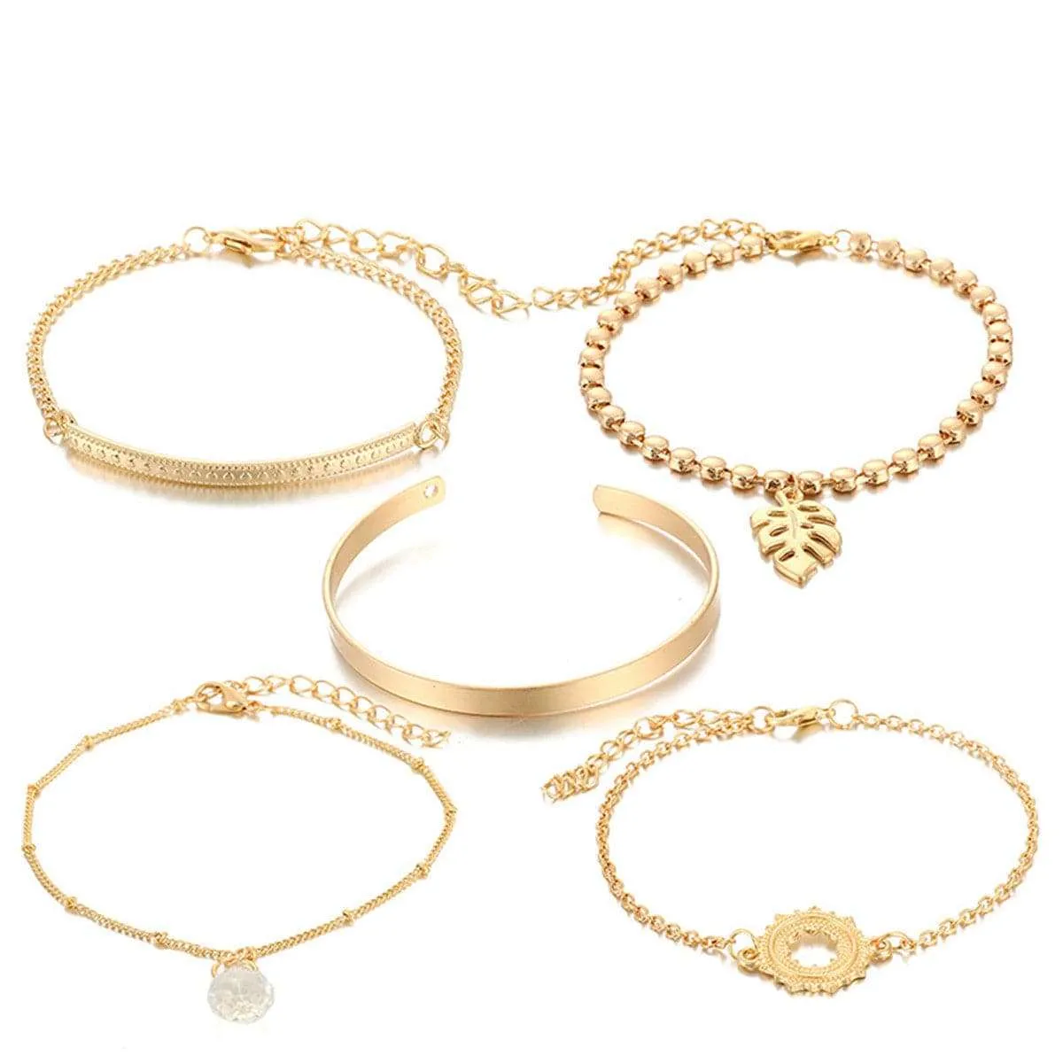 Crystal & Goldtone Station Bracelet & Cuff Set sold by Zulily product image thumbnail 2