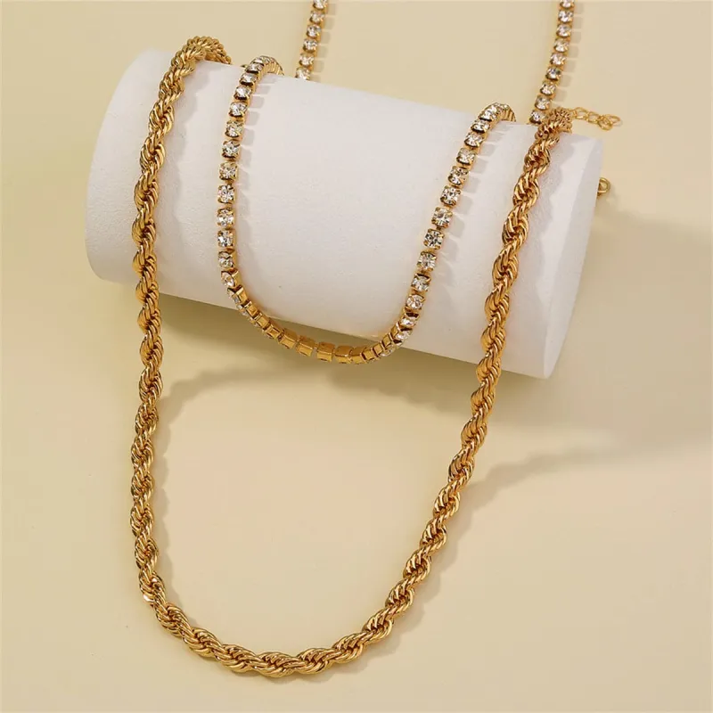 Cubic Zirconia & Goldtone Necklace Set made by Zulily