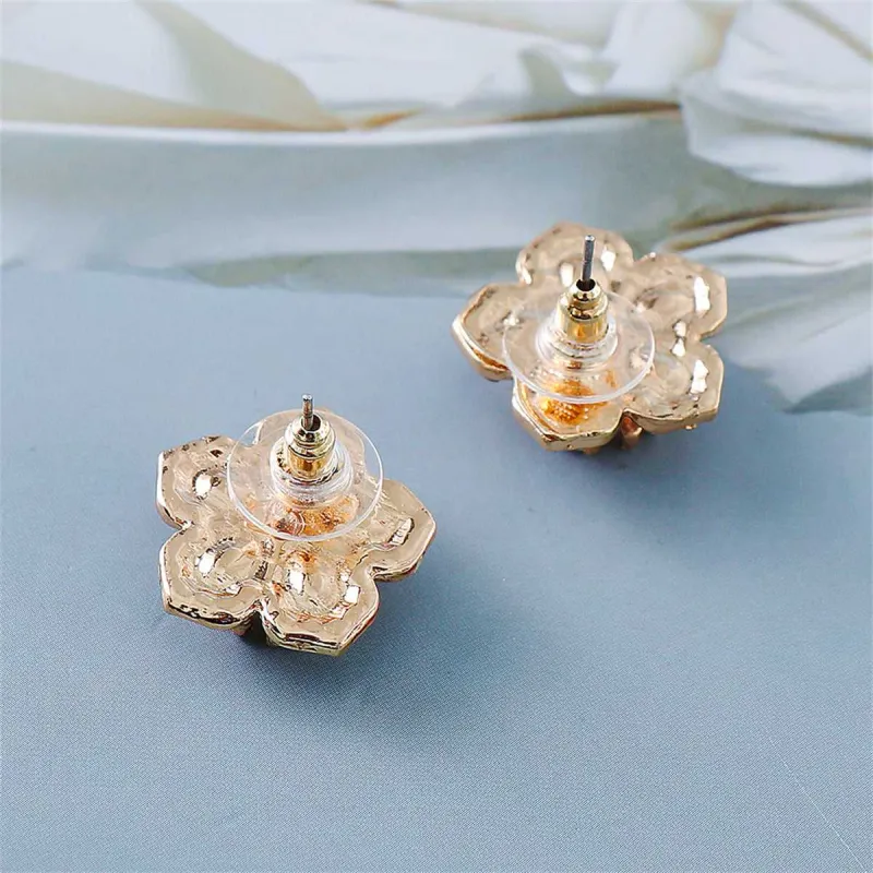 Teal Multicolor Crystal & Cubic Zirconia Flower Stud Earrings made by Zulily