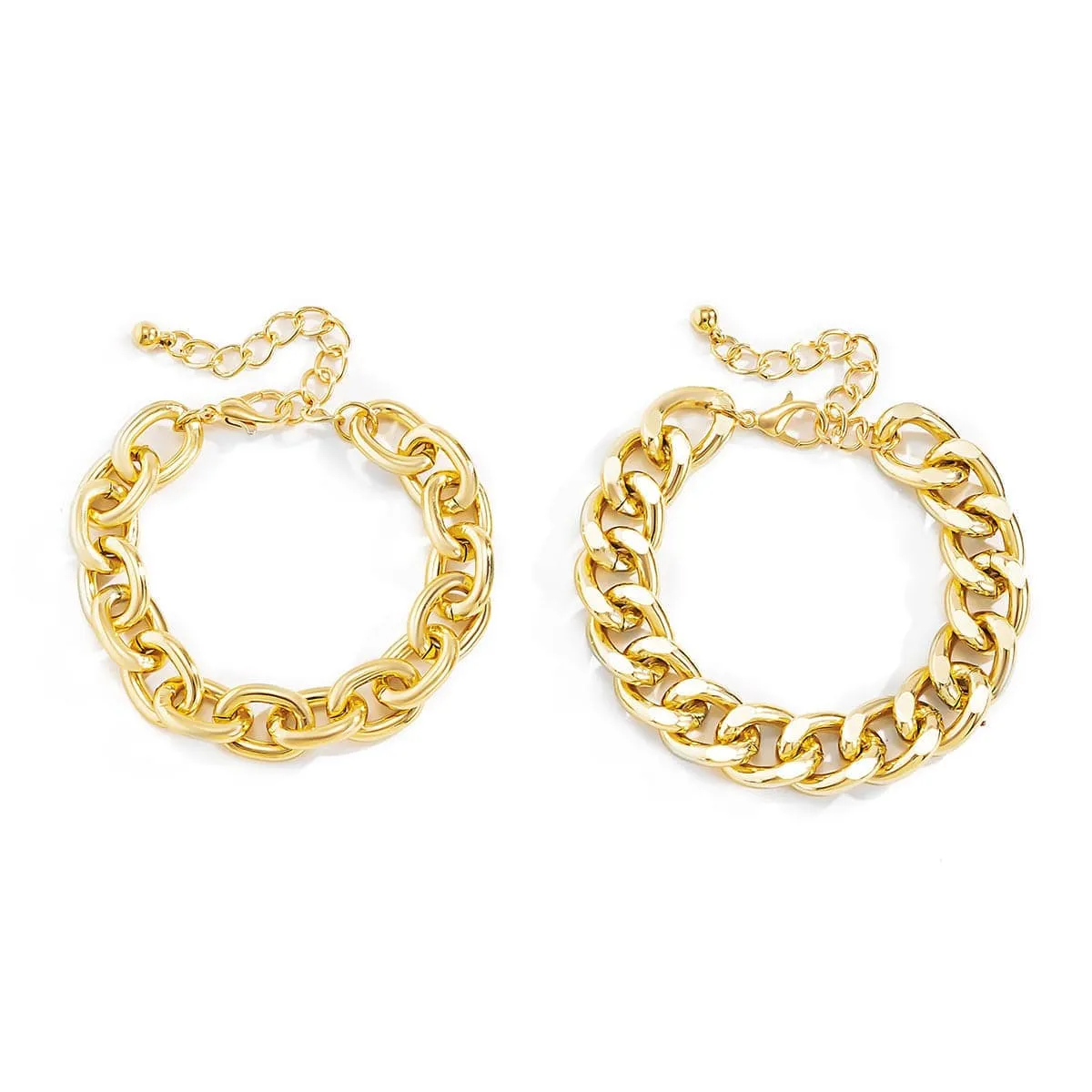Goldtone Curb Chain Bracelet Set sold by Zulily product image thumbnail 2