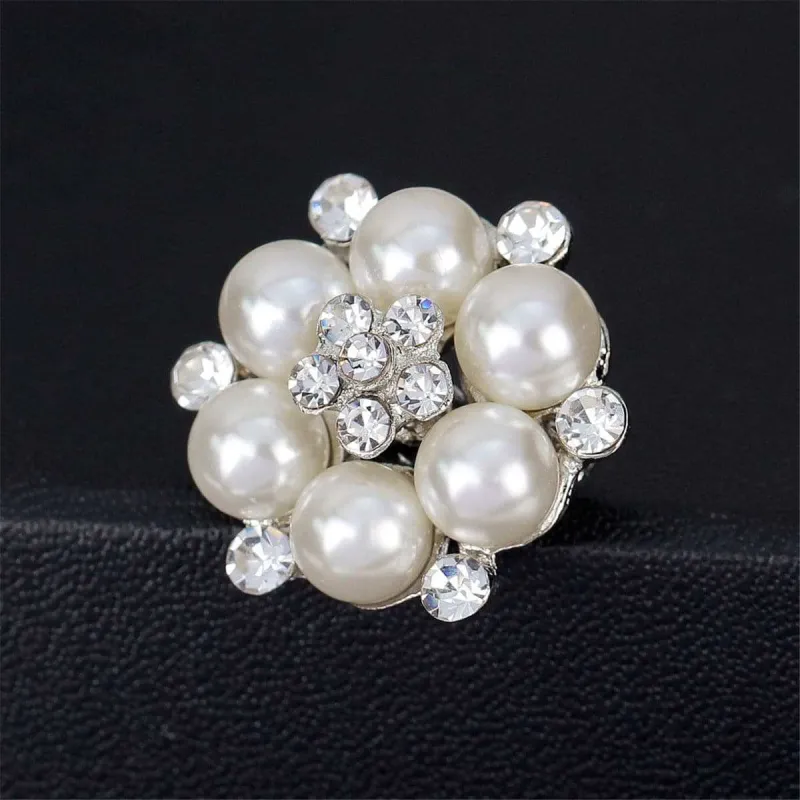 Cubic Zirconia & Silvertone Tiny Flower Brooch made by Zulily