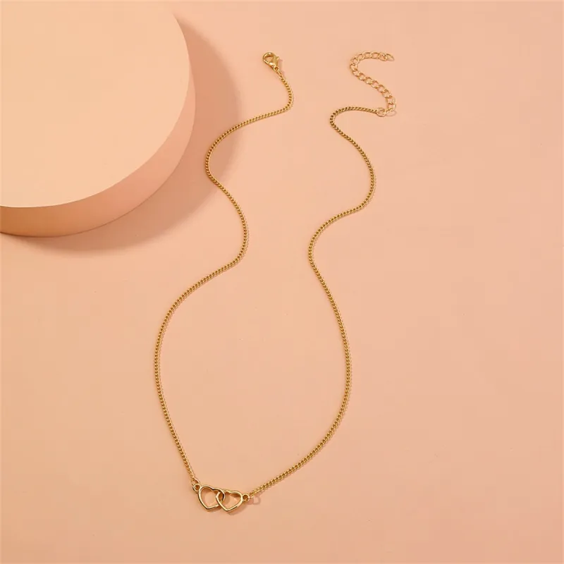 Goldtone Interlocked Heart Pendant Necklace made by Zulily