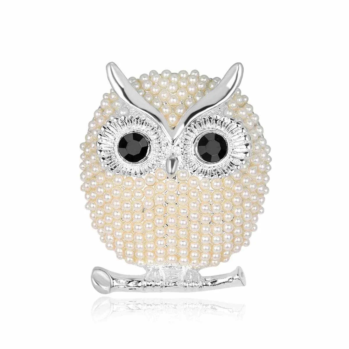 Cubic Zirconia & Silvertone Owl Brooch sold by Zulily product image thumbnail 2