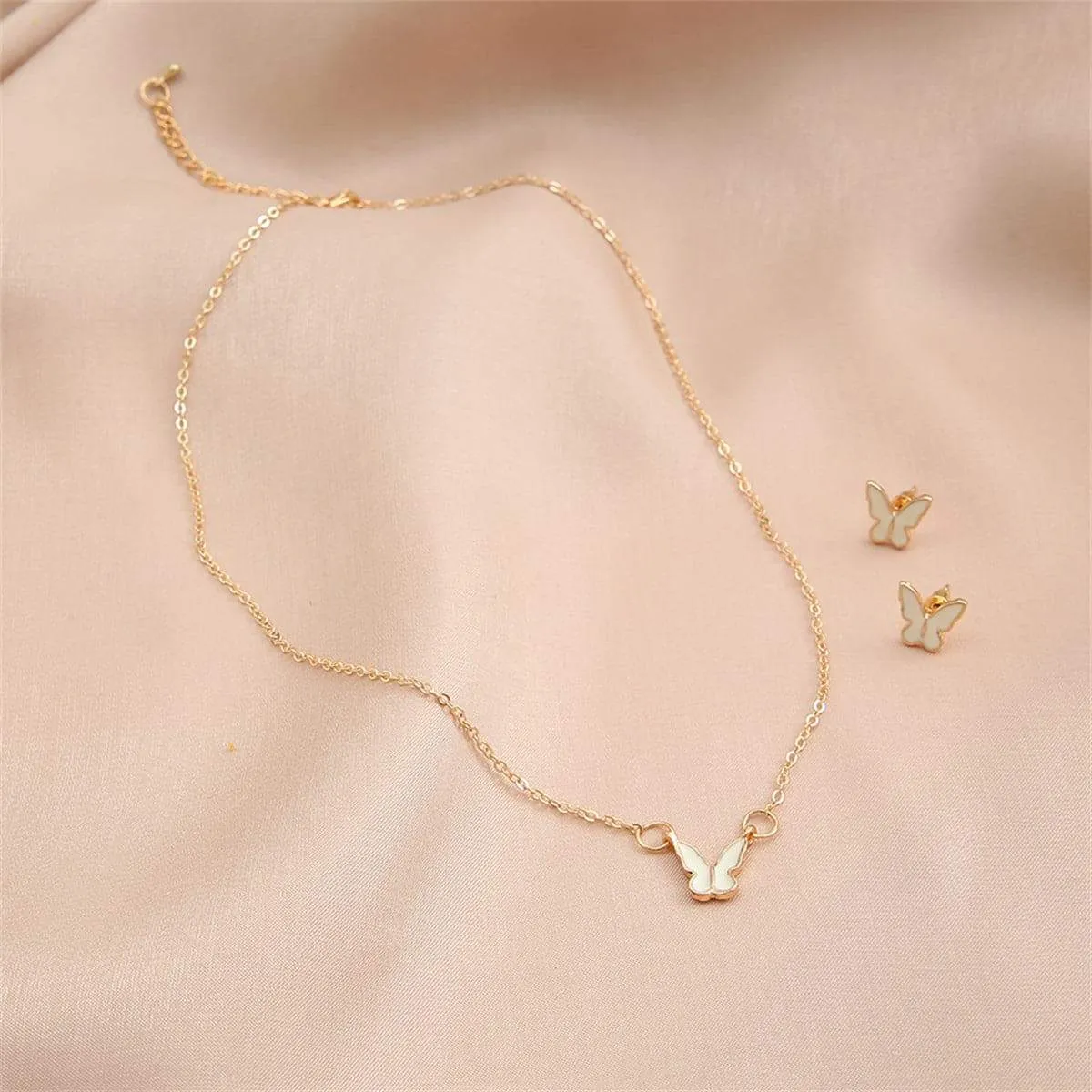 Enamel & Goldtone Butterfly Earring & Necklace Set sold by Zulily product image thumbnail 2