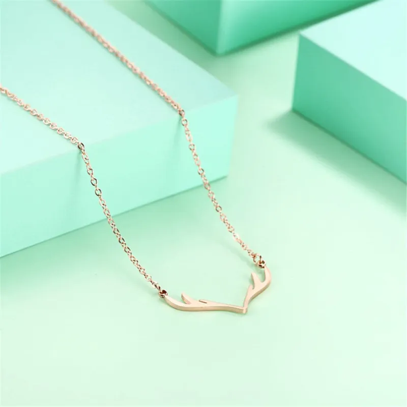 Rose Goldtone Antler Pendant Necklace made by Zulily