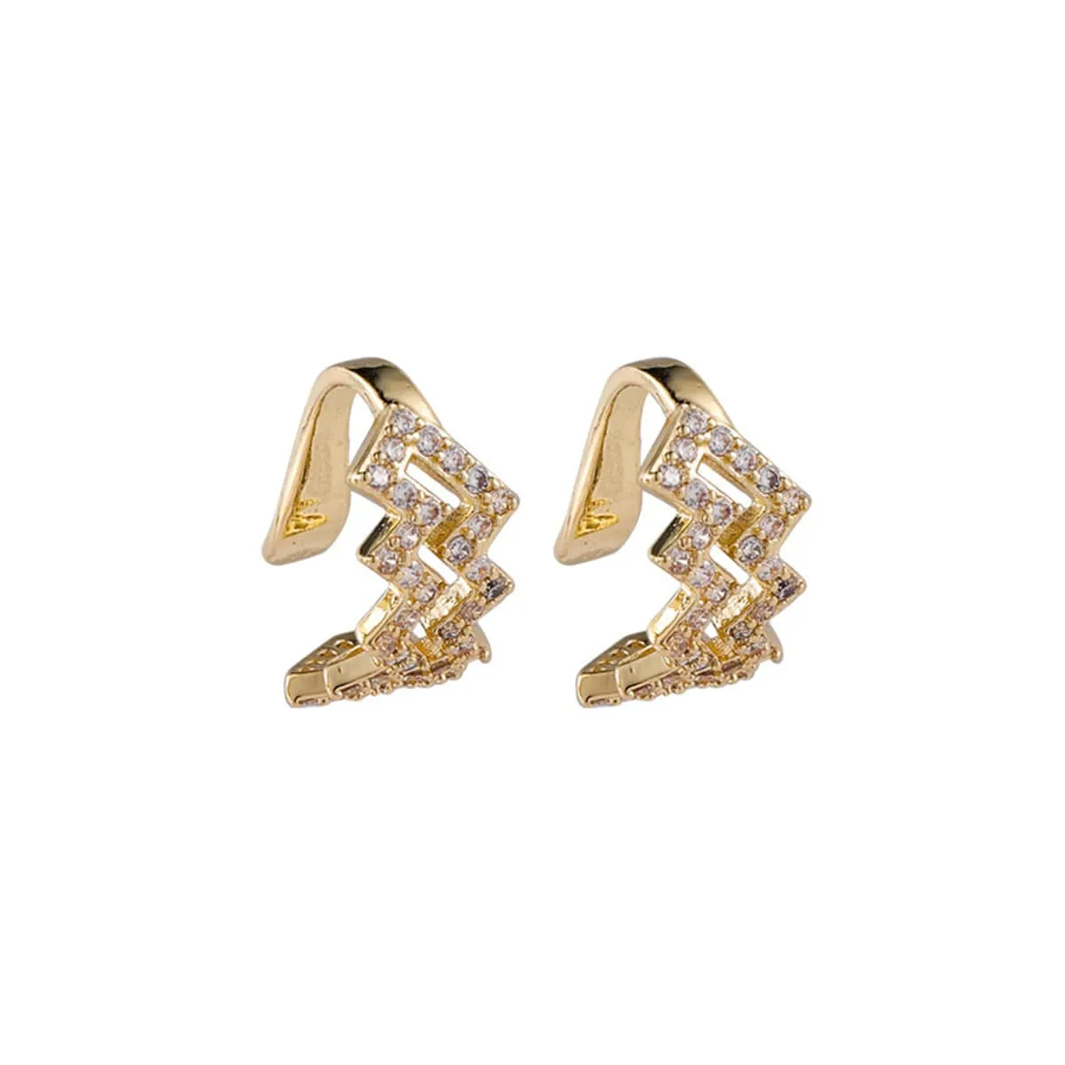Cubic Zirconia & Goldtone Wave Ear Cuffs sold by Zulily product image thumbnail 3