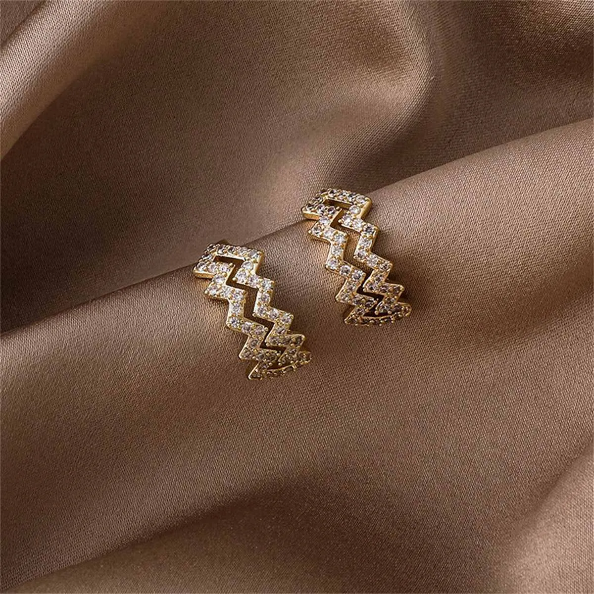 Cubic Zirconia & Goldtone Wave Ear Cuffs sold by Zulily product image thumbnail 2