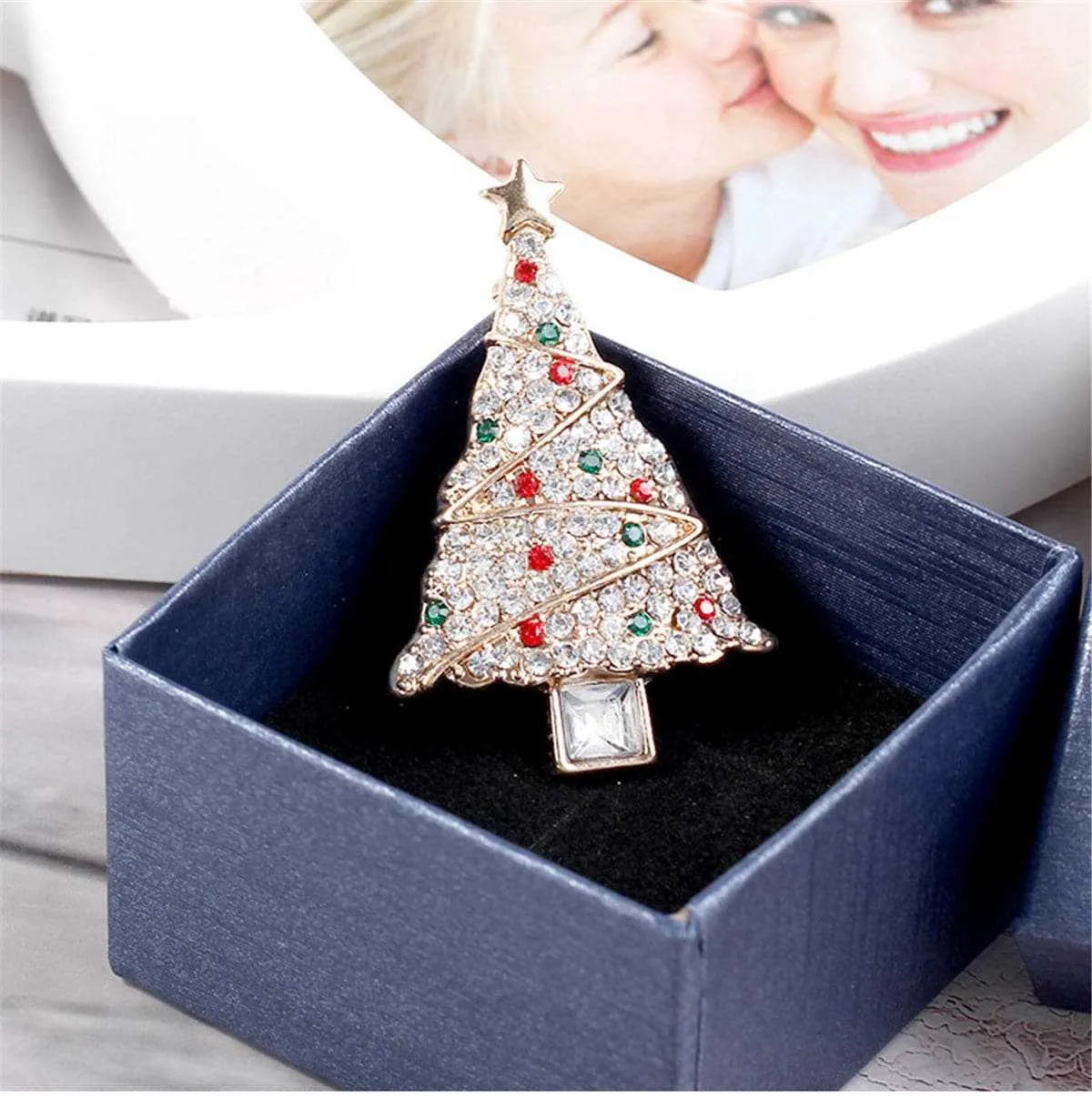 Cubic Zirconia & Crystal Trimmed Christmas Tree Brooch sold by Zulily