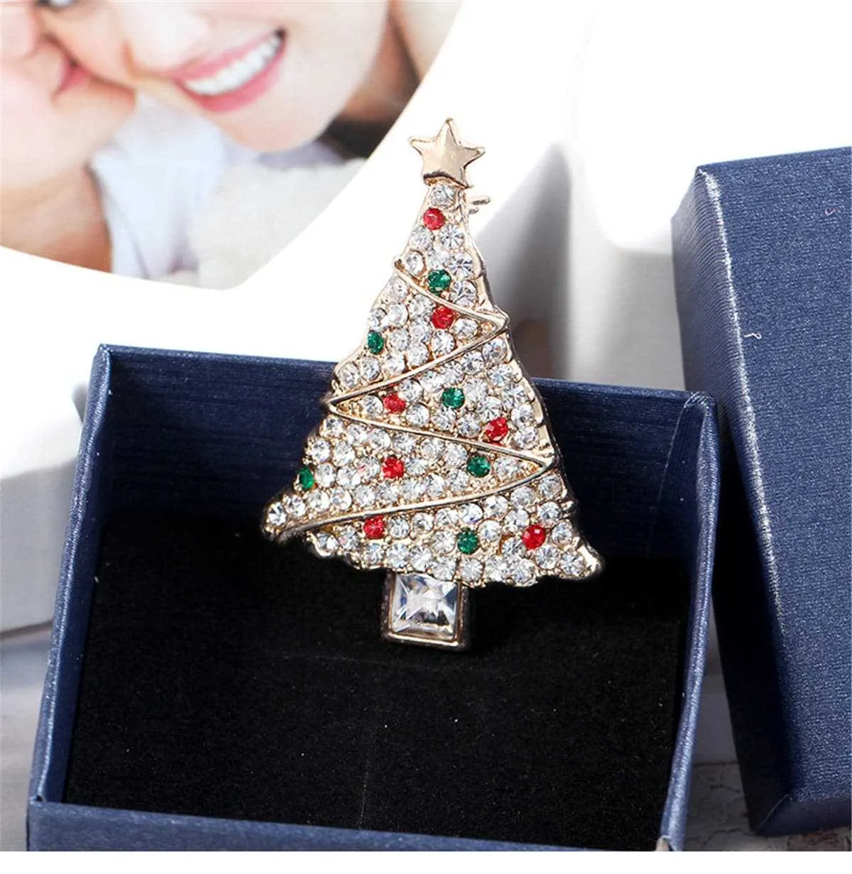 Cubic Zirconia & Crystal Trimmed Christmas Tree Brooch sold by Zulily product image thumbnail 2