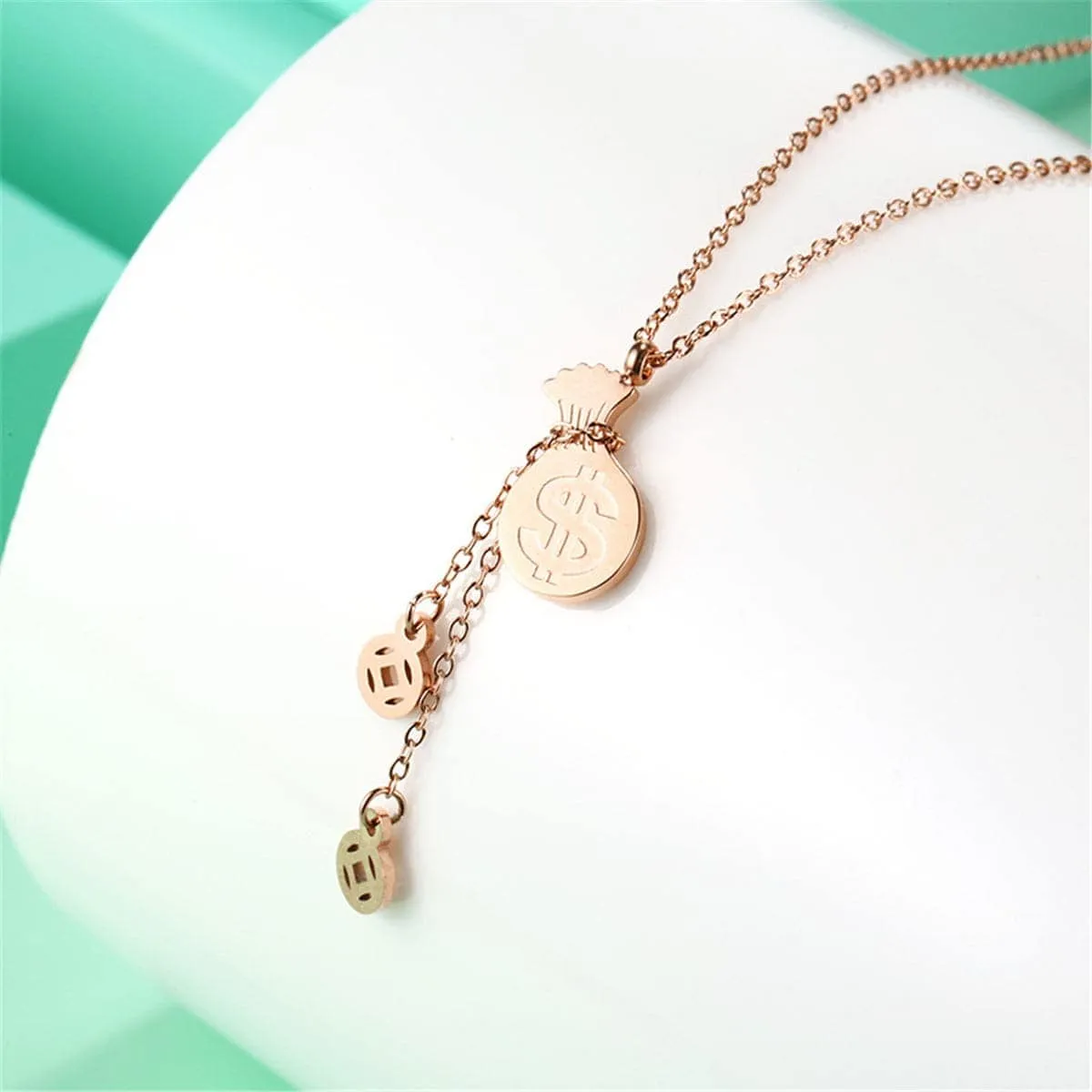 Rose Goldtone Coin Wallet Pendant Necklace sold by Zulily