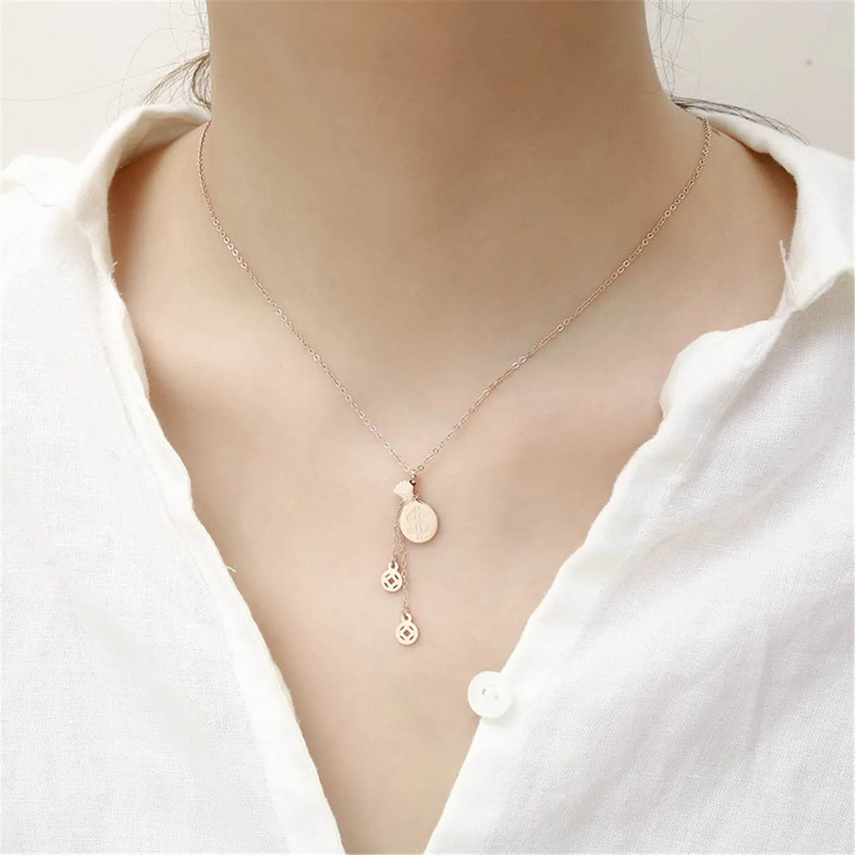 Rose Goldtone Coin Wallet Pendant Necklace sold by Zulily product image thumbnail 2