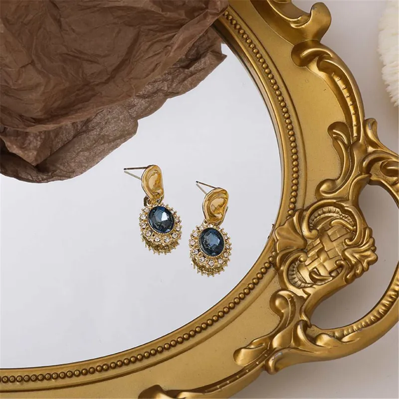 Blue Crystal & Cubic Zirconia Goldtone Oval Drop Earrings made by Zulily