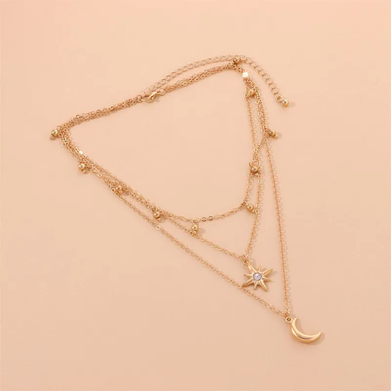 Cubic Zirconia & Goldtone Stars Moon Layered Pendant Necklace made by Zulily