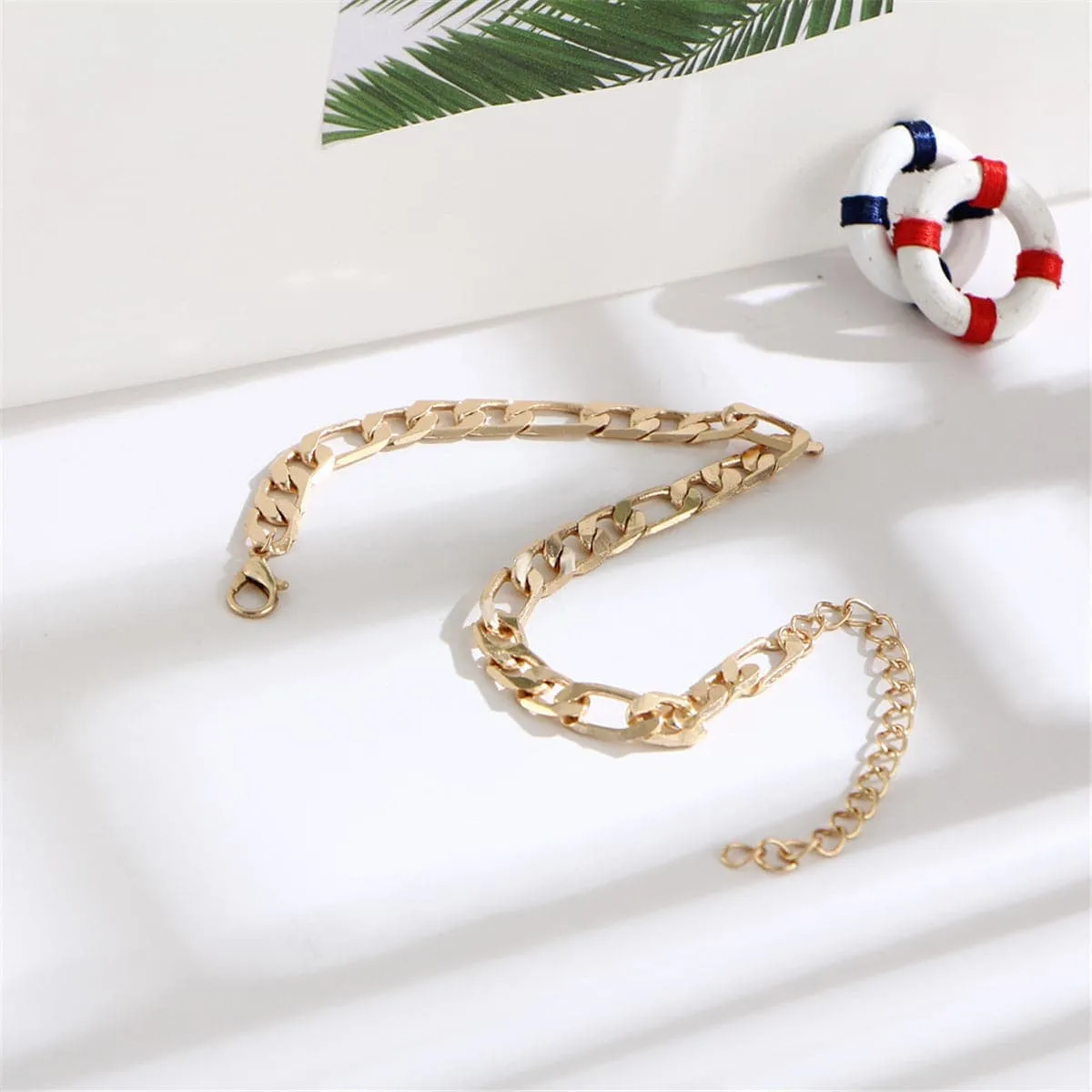 Goldtone Figaro Anklet sold by Zulily