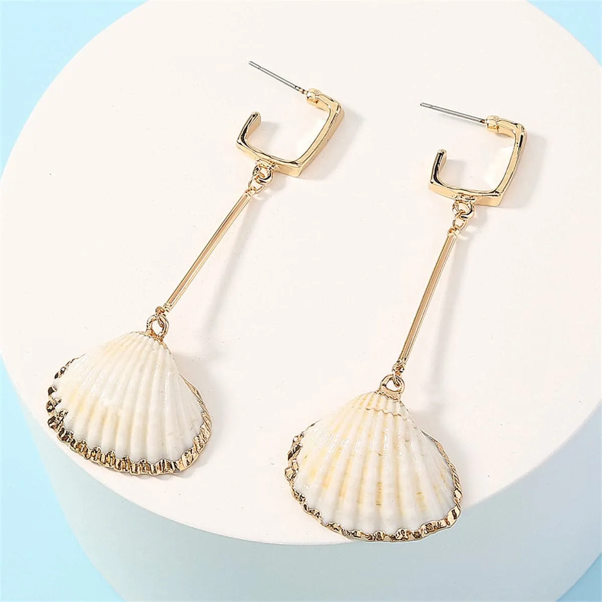 White Shell & Goldtone Drop Earrings sold by Zulily product image thumbnail 2