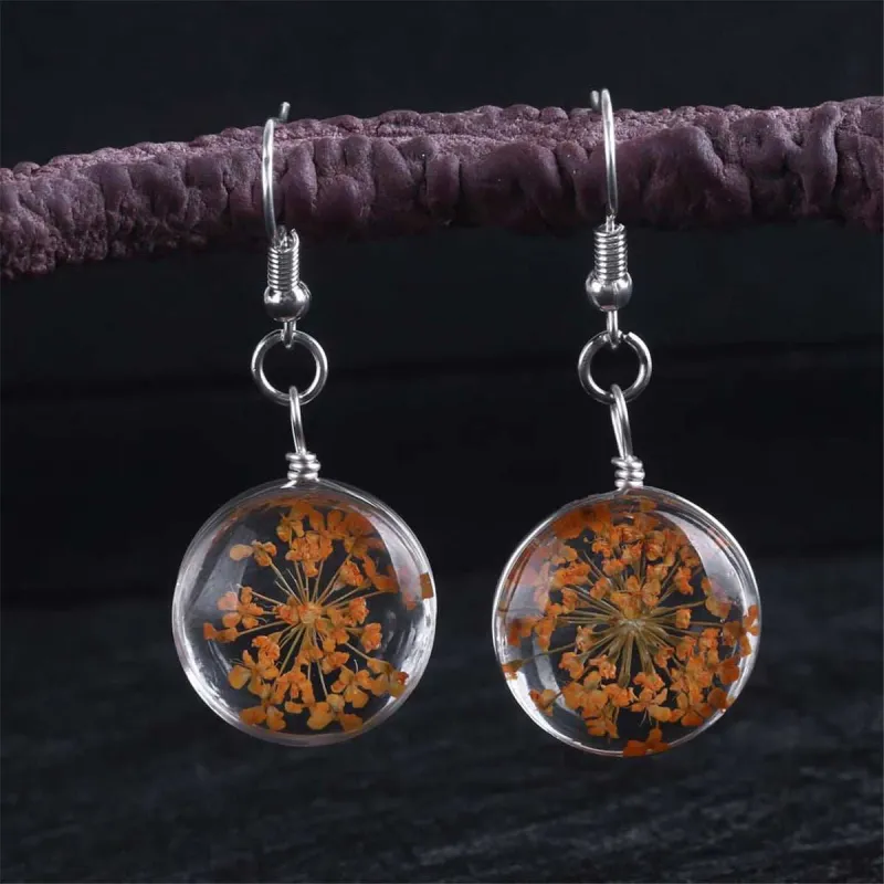 Orange Gypsophila Drop Earrings made by Zulily