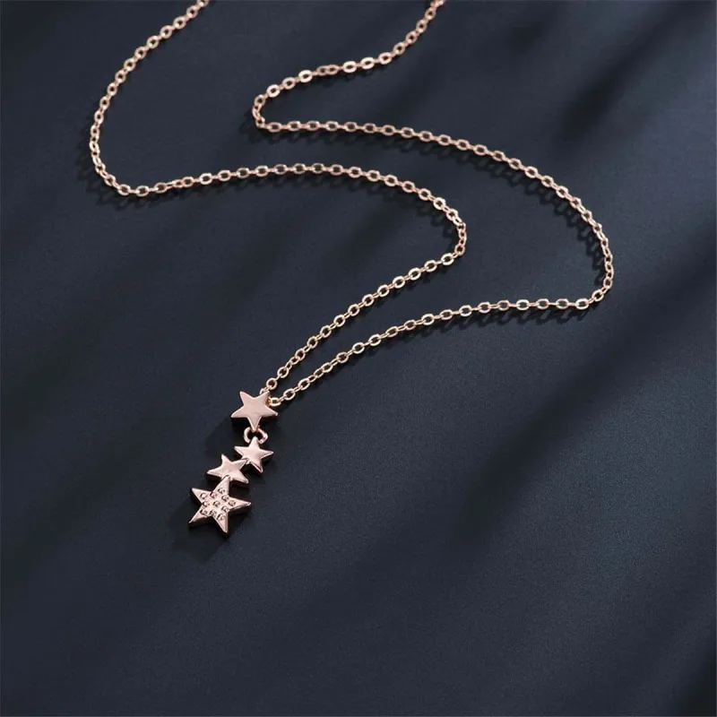 Rose Goldtone Falling Star Pendant Necklace made by Zulily